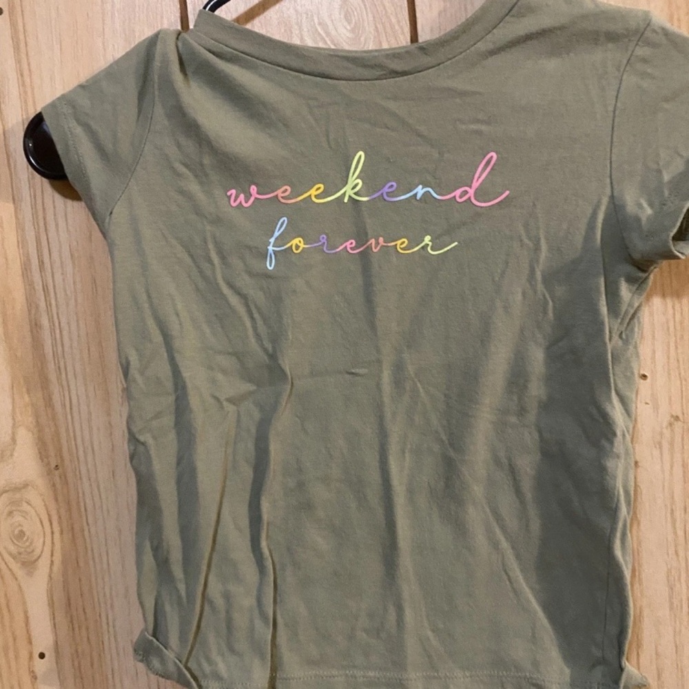 Kids Olive Green Graphic Tee